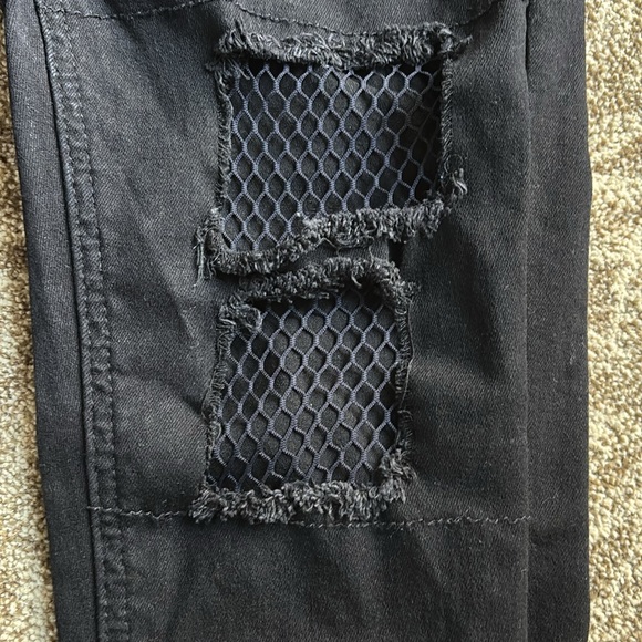 Hot Topic Black denim with mesh jeans - Picture 2 of 4